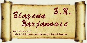 Blažena Marjanović vizit kartica